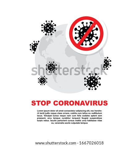 Corona Virus. 2019-nCoV. Corona Virus in Wuhan, China, Global Spread, and Concept of Icon of Stopping Corona Virus