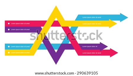 crossed arrows creating david star . abstract illustration