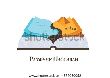 abstract passover story haggadah book . Jews out of Egypt. vector illustration