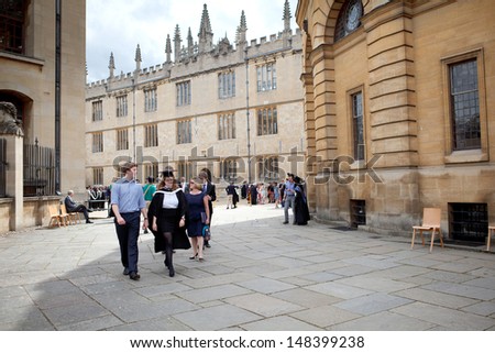 OXFORD, ENGLAND - JULY 26. The graduation of the students in Oxford, England on July 26, 2013