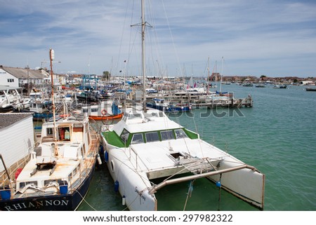 SHOREHAM, UK - JULY 18:  Yachts in the harbour on Saturday, July 18, 2015 in Shoreham-by-Sea, West Sussex, UK