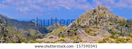 Mountain street Col del Reis Majorca, Spain
