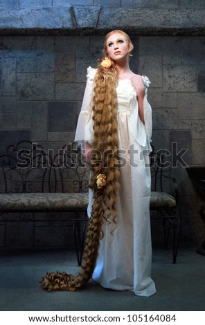 Fairy Tale Girl With Very Long Hair