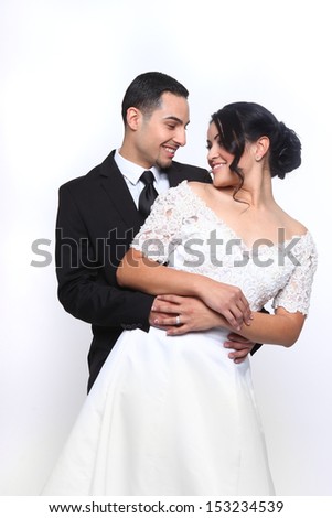 Beautiful Happy Wedding Couple in Love