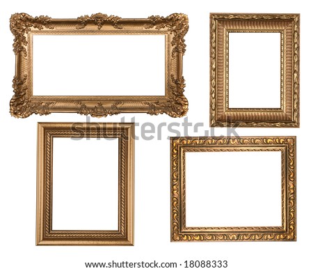 Decorative Gold Empty Wall Picture Frames Insert Your Own Design Stock ...