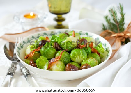 brussels sprouts with bacon and chestnuts for christmas