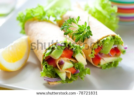 Similar – Image, Stock Photo Vegetable tortilla wraps