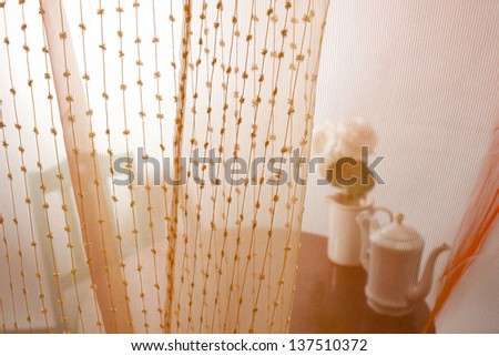 scene behind curtains