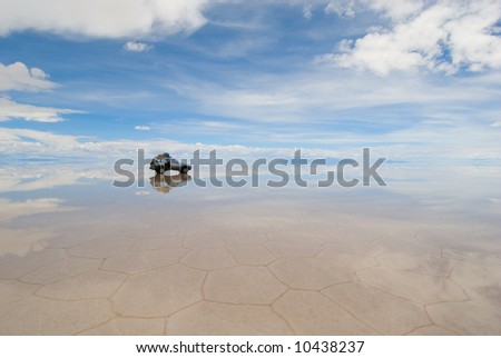 Similar – Image, Stock Photo Terrain vehicle at Salar de uyuni salt flat in Bolivia