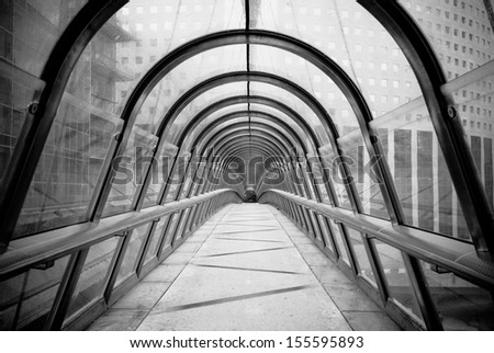 futuristic glass tunnel