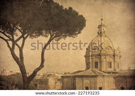 Vintage image of Rome, Italy