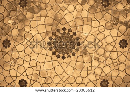Dome of the mosque, oriental ornaments from Bukhara, Uzbekistan