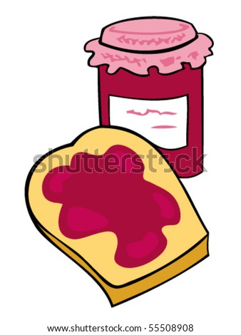 Fruit Jam Jar With Crispy Toasted Bread. Stock Vector Illustration ...