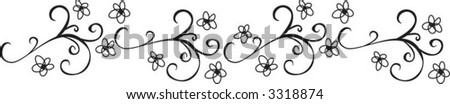 Flower Border Black And White Stock Vector 3318874 : Shutterstock