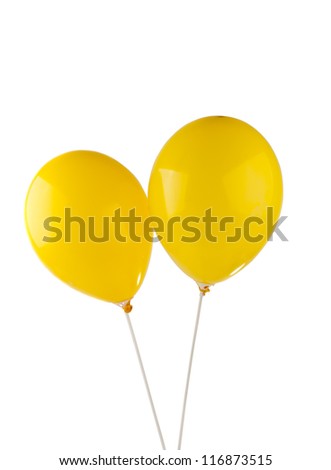 yellow balloon isolated on white background