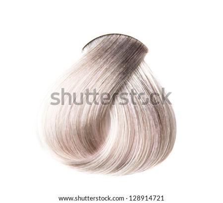 lock of hair color on a white background isolated