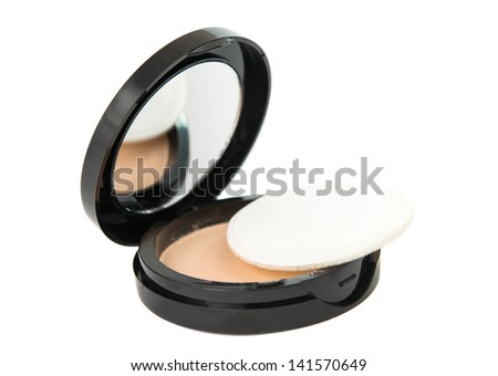 cosmetic powder on the white background