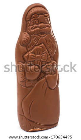 Similar – Image, Stock Photo Chocolate Santa Claus looks out of a white paper bag with starlight