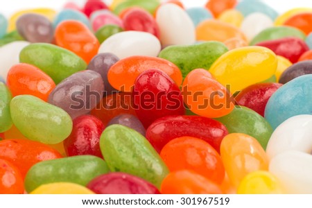 Assorted jelly beans. Colorful image great for backgrounds. Medium shot.