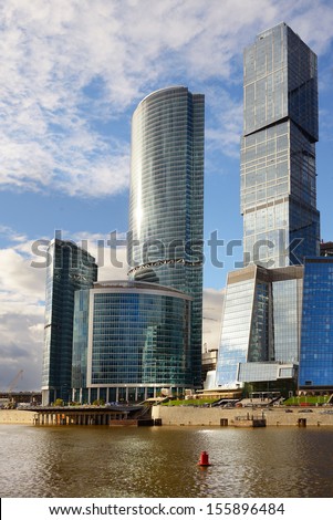 MOSCOW, RUSSIA-SEPT 26: Skyscrapers of the MIBC on Sept 26, 2013 in Moscow, Russia.The total cost of the project is estimated at $12 billion. MIBC is the 100 hectare development area 7 km.