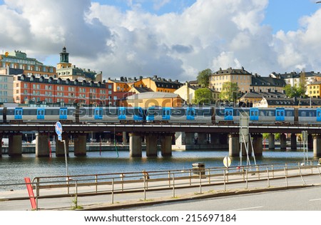STOCKHOLM,SWEDEN - AUGUST 25, 2014:Stockholm is capital of Sweden and most populous city in Scandinavia. City is spread on coast in south-east of Sweden at mouth of Lake,by archipelago and Baltic sea