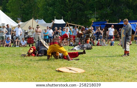 SALTVIK, ALAND ISLANDS, FINLAND - JULY 25,2013:Viking Market has gained huge popularity and with its 8000 - 9000 annual visitors it is one of major Viking markets in Scandinavia.