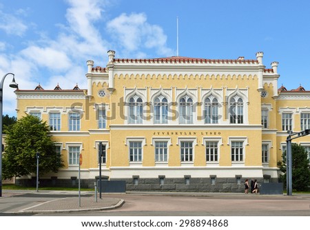 JYVASKYLA, FINLAND - JULY 15, 2015:Lyceum is world first junior secondary school with Finnish as language of instruction. It started on 1.10.1858. Today it is one of 9 upper secondary schools in city