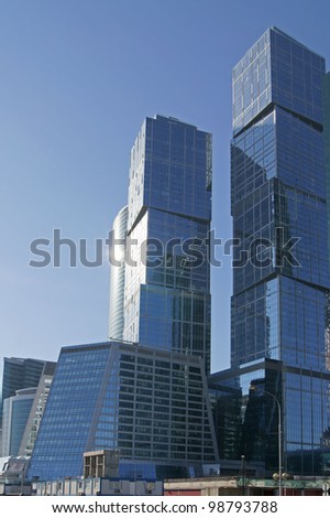 MOSCOW,RUSSIA-March 26:Skyscrapers of the MIBC on March 26,2012 in Moscow,Russia.The total cost of the project is estimated at $12billion.MIBC is the 100 hectare development area