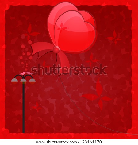 Love emotions background two  flying hearts. Vector illustration