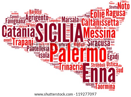Sicily tag cloud - italian regions