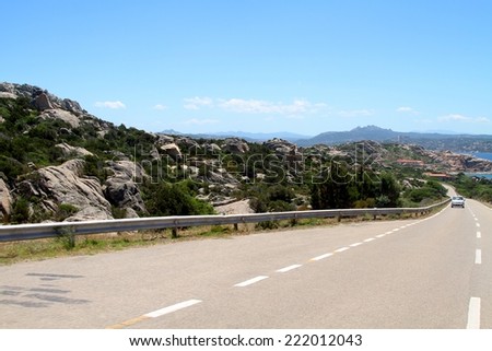 empty road in La Maddalena island, Sardinia, Italy