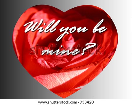 Cute Romantic Rose heart message card reading question will you be mine
