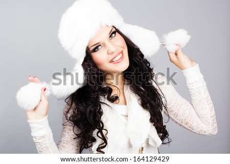 Sexy woman in winter clothes