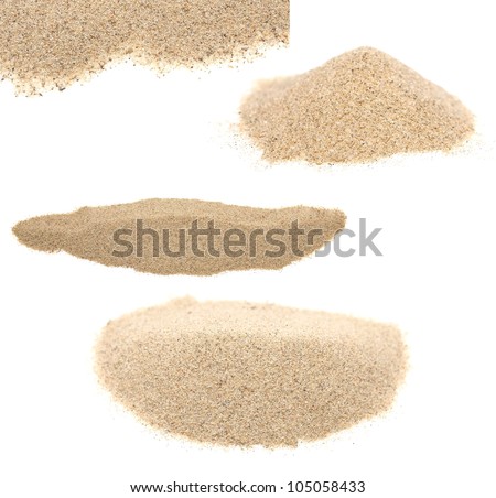 pile desert sand isolated on white backgrounds