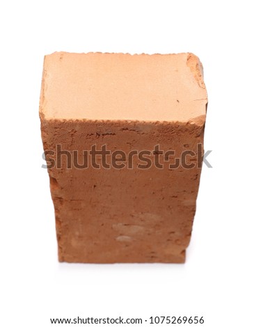 Red brick isolated on white