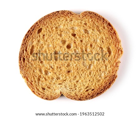 Round bread rusk, whole wheat toast isolated on white background, top view Сток-фото © 