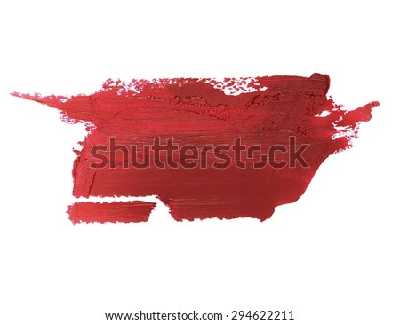 photo red grunge brush strokes oil paint isolated on white background