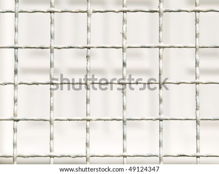 White wire fence isolated on white background