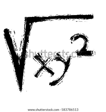 grunge square root,  vector illustration icon