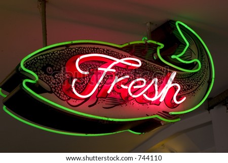 Fresh Fish Neon sign in Red and green