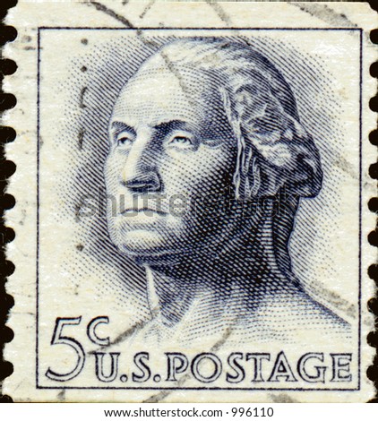 Vintage Washington five cent postage stamp