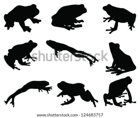 Silhouettes Frog-Vector - 124683757 : Shutterstock