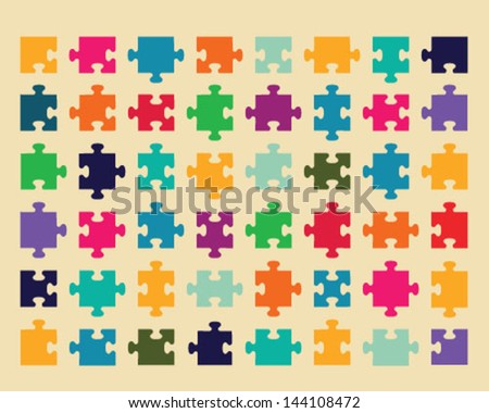 Illustration of colorful shiny puzzle 2, vector