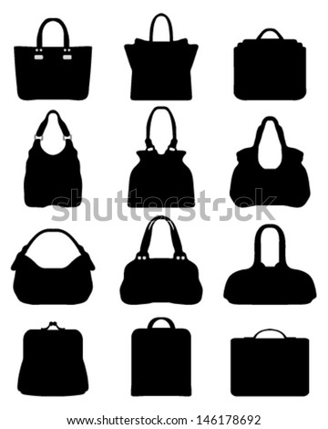 Set Of Silhouettes Of Handbags-Vector - 146178692 : Shutterstock