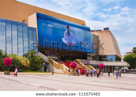 CANNES, FRANCE - JUNE 13: Palace of popular cinema festival - Palais des Festivals, located on the famous \