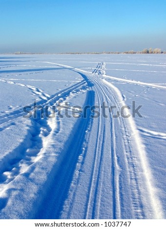 Winter road in heavens
