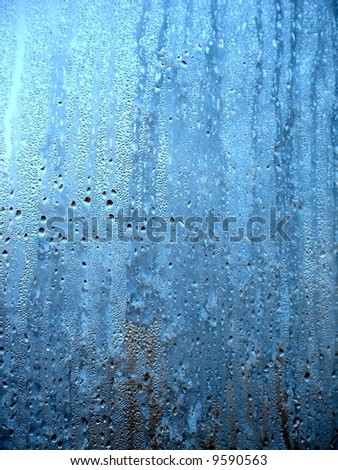 Water drops on wet window