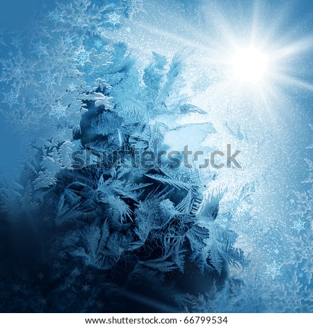 Abstraction blue Christmas background for card and  design