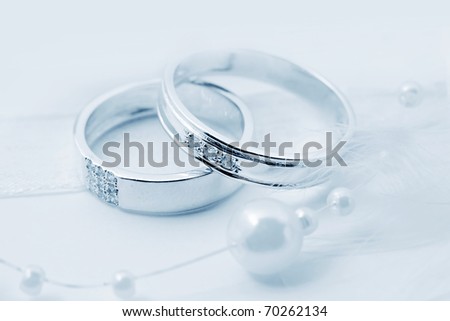 Celebratory accessories - two rings for wedding day and card