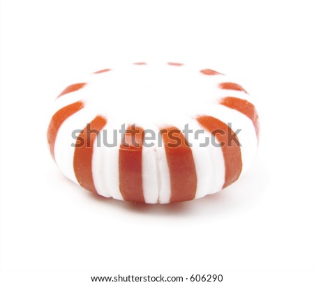 Single Unwrapped Peppermint Candy Stock Photo 606290 : Shutterstock